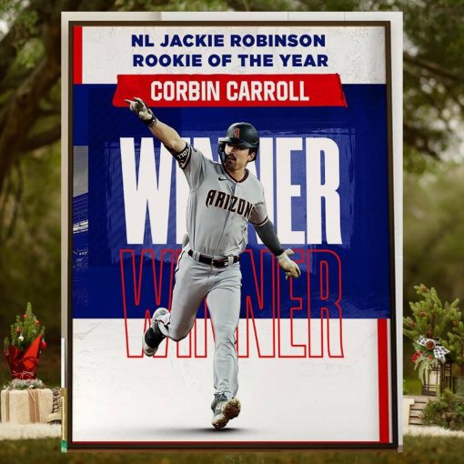 Corbin Carroll Is The 2023 Jackie Robinson NL Rookie Of The Year Award Winner Home Decor Poster Canvas