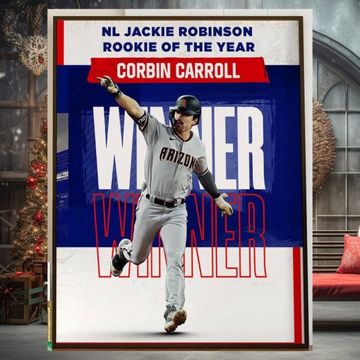 Corbin Carroll Is The 2023 Jackie Robinson NL Rookie Of The Year Award Winner Home Decor Poster Canvas