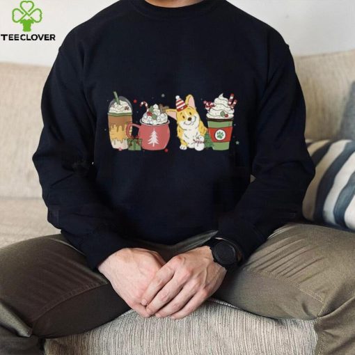 Corgi Coffee Latte Winter Christmas Dog Mom Holiday Shirt