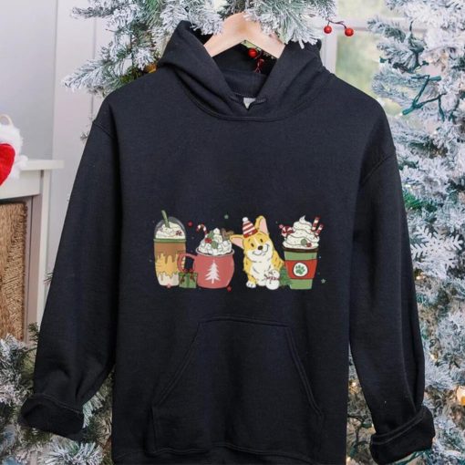 Corgi Coffee Latte Winter Christmas Dog Mom Holiday Shirt