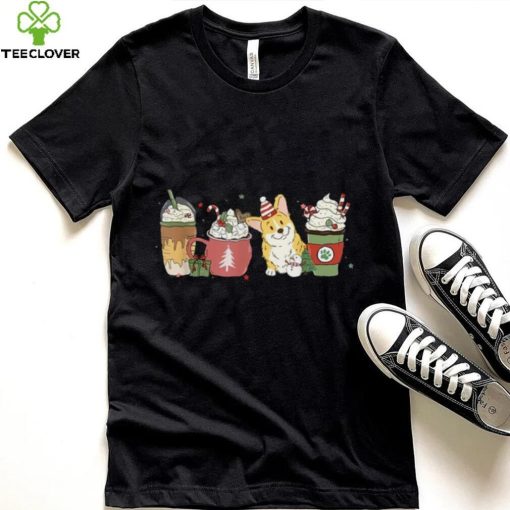 Corgi Coffee Latte Winter Christmas Dog Mom Holiday Shirt