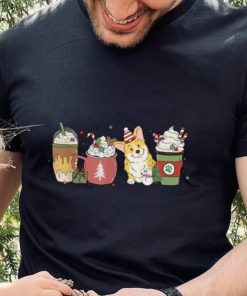 Corgi Coffee Latte Winter Christmas Dog Mom Holiday Shirt