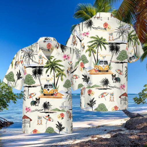 Corgi Hawaii Beach Hawaiian Shirt