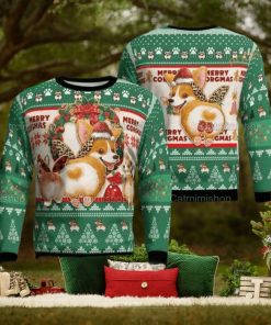 Corgi Pine Tree Pattern Funny Ugly Christmas Sweater
