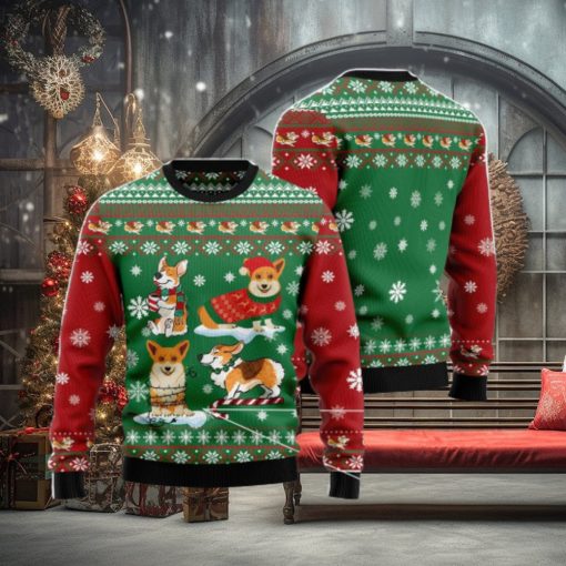 Corgi Snow Day Christmas Gift Ugly Christmas Sweater Xmas Holiday