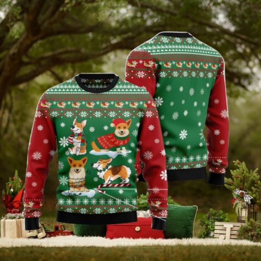 Corgi Snow Day Christmas Gift Ugly Christmas Sweater Xmas Holiday