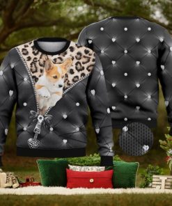 Corgi Zipper Full Print For Dog Lovers 3D Ugly Sweater Christmas Gift Sweater