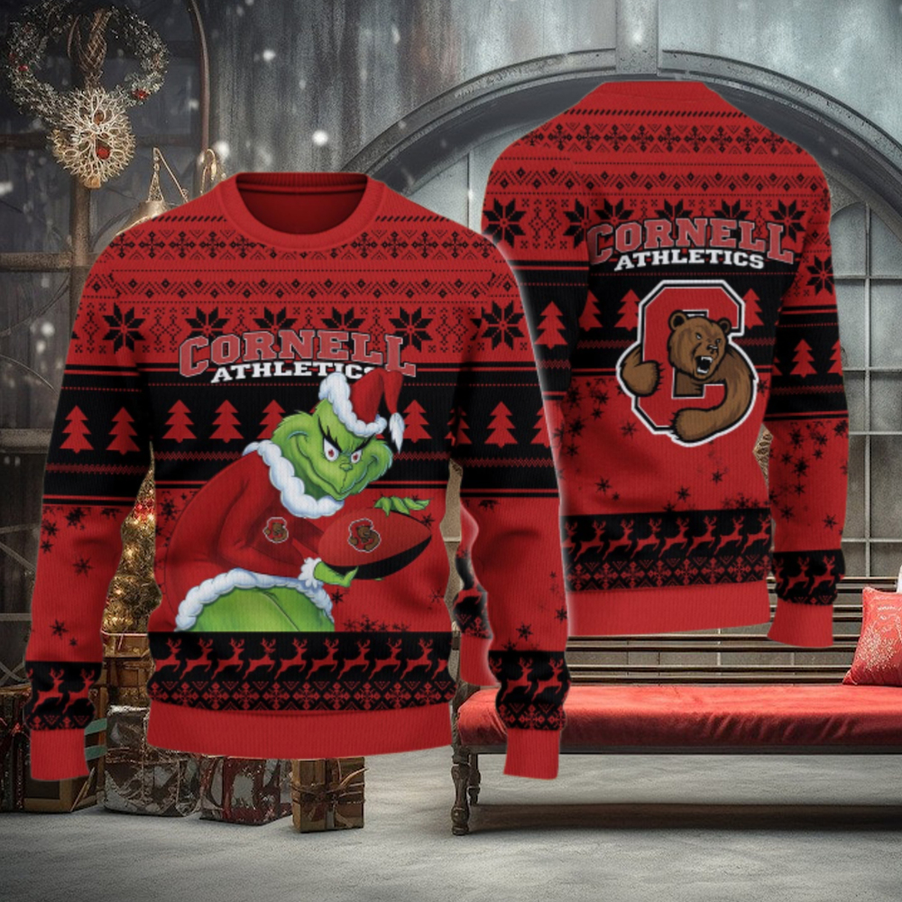 Cornell Big Red Grinch Ugly Christmas Sweater Cornell Big Red Grinch Ugly Christmas Sweater