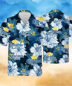 Corona Extra Beer Floral Pattern Hawaiian Shirt