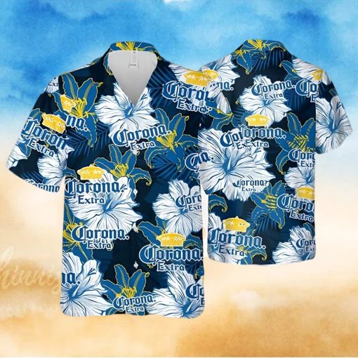 Corona Extra Beer Floral Pattern Hawaiian Shirt