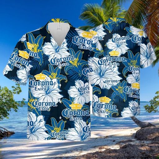 Corona Extra Beer Floral Pattern Hawaiian Shirt