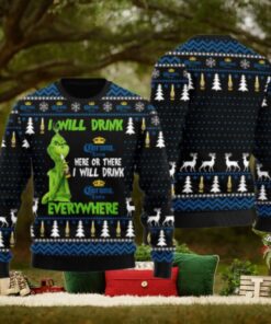 Corona Extra Grinch Will Drink Everywhere Ugly Sweater