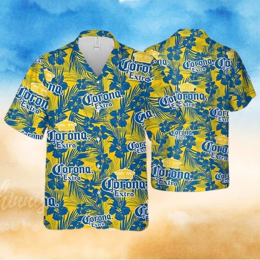 Corona Extra Tropical Flower Pattern Hawaiian Shirt Beach Gift For Friend