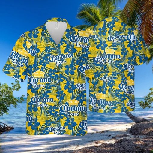 Corona Extra Tropical Flower Pattern Hawaiian Shirt Beach Gift For Friend