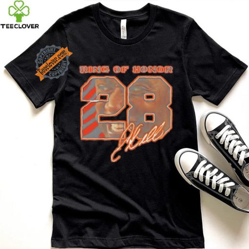 Correy Dillon 28 Cincinnati Bengals football ring of honor signature shirt