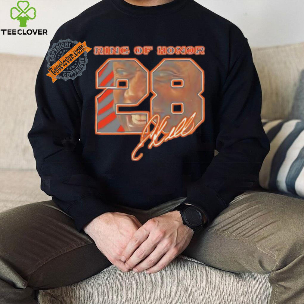 Correy Dillon 28 Cincinnati Bengals football ring of honor signature shirt Correy Dillon 28 Cincinnati Bengals football ring of honor signature shirt