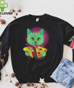 Cosmic Cat Shirt With Pizza Slice And Taco Shirt