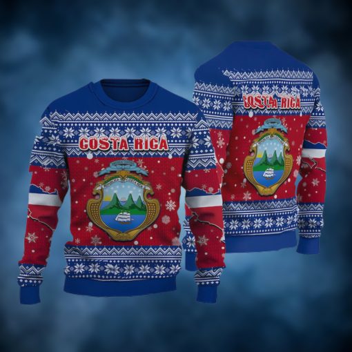 Costa Rica Football Ugly Christmas Sweater