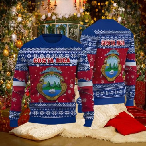 Costa Rica Football Ugly Christmas Sweater