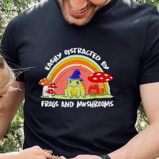 Cottage Core Aesthetic Frog Wizard On Mushroom Rainbow T Shirt