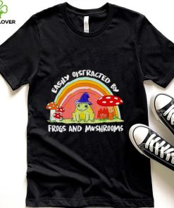 Cottage Core Aesthetic Frog Wizard On Mushroom Rainbow T Shirt