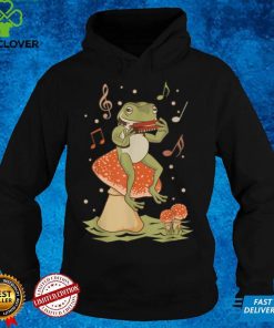 Cottagecore Frog Playing Harmonica Player Mushroom Farmcore T Shirt
