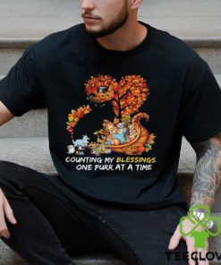 Counting My Blessings One Purr At A Time Thanksgiving Black Cat Shirt