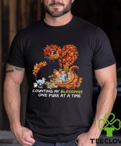 Counting My Blessings One Purr At A Time Thanksgiving Black Cat Shirt