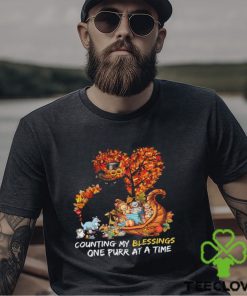 Counting My Blessings One Purr At A Time Thanksgiving Black Cat Shirt