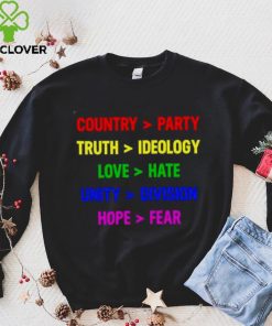 Country party truth ideology love hate unity division hope fear shirt 4 Country party truth ideology love hate unity division hope fear shirt