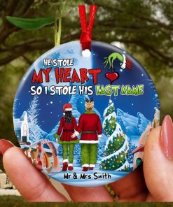 Couple, He Stole My Heart, Personalized Ornament, Christmas Gifts For Couple