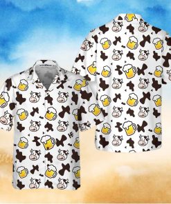 Cow And Beer Mug Seamless Pattern Cow Hawaiian Shirt, Funny Cow Shirt For Men And Women, Best Gift For Cow Lover