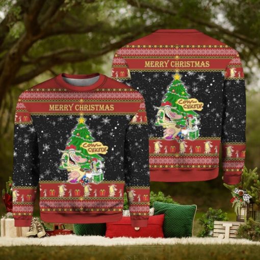 Cow And Chicken Ugly Christmas Sweater