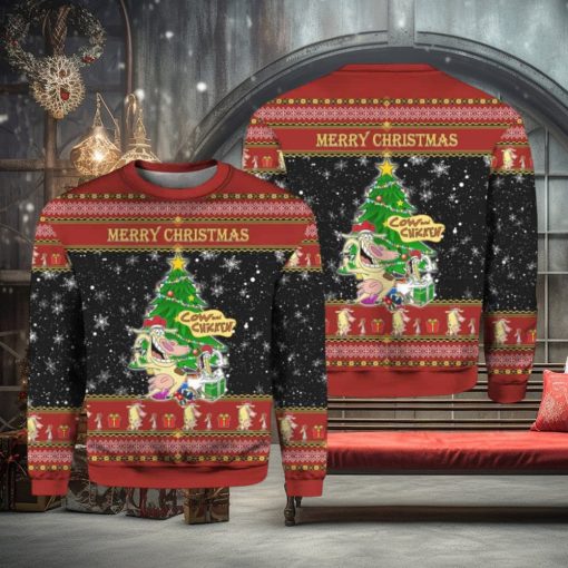 Cow And Chicken Ugly Christmas Sweater