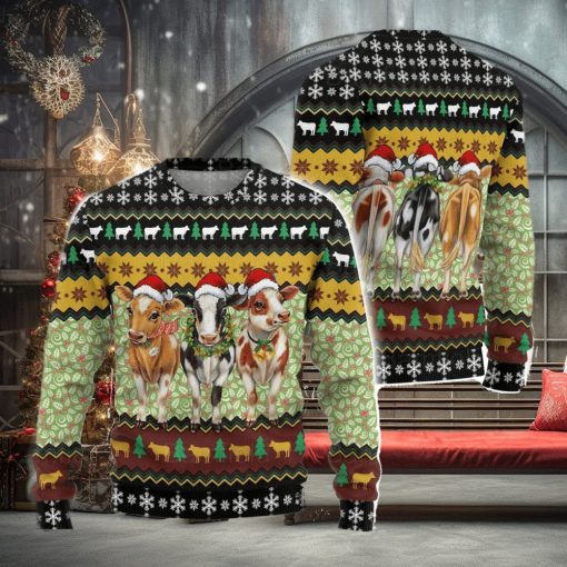 Cow Christmas Lights Ugly Christmas Sweater Men And Women Christmas Gift Sweater