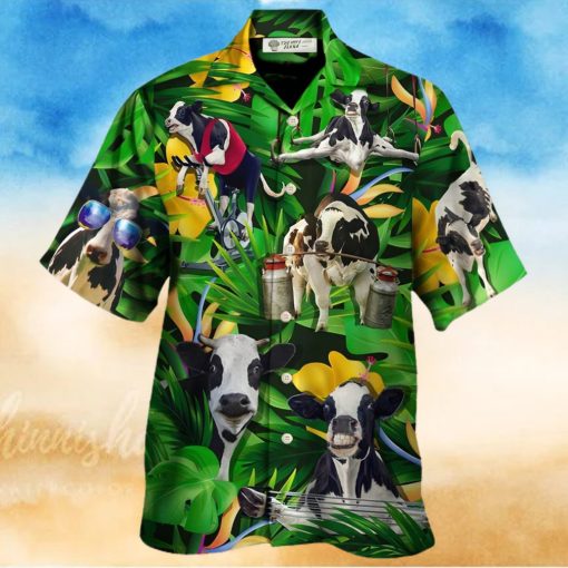 Cow Dancing And Play Funny Tropical Style Hawaiian Shirt – Trendy Aloha