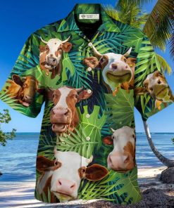 Cow Face Troll Funny Lover Cattle Tropical Style Hawaiian Shirt – Trendy Aloha