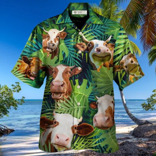 Cow Face Troll Funny Lover Cattle Tropical Style Hawaiian Shirt – Trendy Aloha