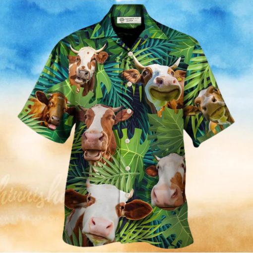 Cow Face Troll Funny Lover Cattle Tropical Style Hawaiian Shirt – Trendy Aloha