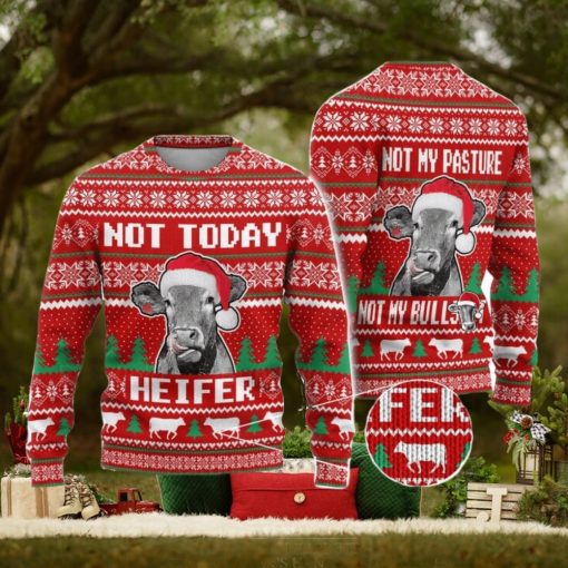 Cow Farm Not Today Heifer Ugly Christmas Sweater Men And Women Christmas Gift Sweater