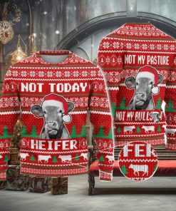 Cow Farm Not Today Heifer Ugly Christmas Sweater Men And Women Christmas Gift Sweater