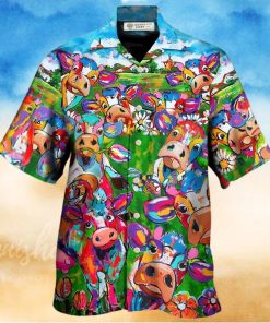 Cow Flower Funny In Farm Hawaiian Shirt – Trendy Aloha