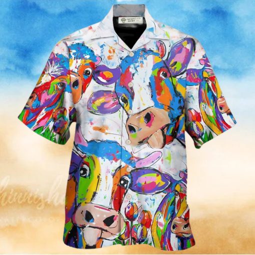 Cow Funny Amazing Colorful Hawaiian Shirt – Trendy Aloha