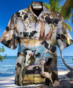 Cow Funny Dancing In The Australian Landscape Lover Cattle Art Style Hawaiian Shirt – Trendy Aloha