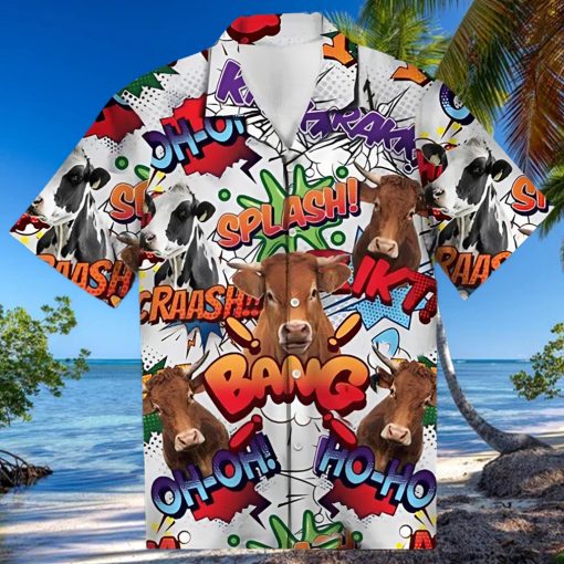 Cow Hawaiian Shirt Cow Pop Art Hawaiian Aloha Beach Shirt