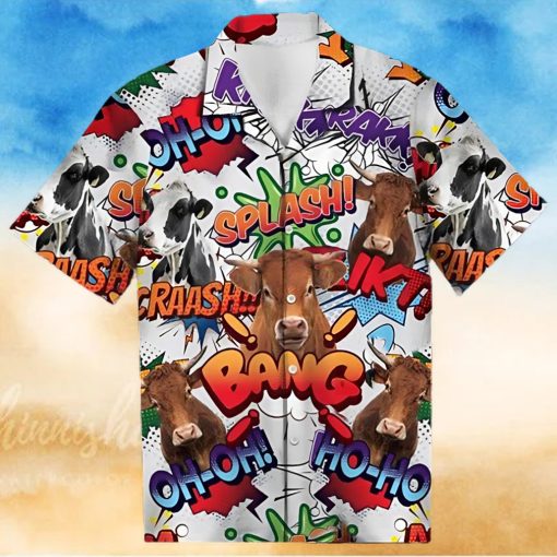 Cow Hawaiian Shirt Cow Pop Art Hawaiian Aloha Beach Shirt