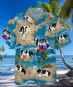 Cow Hawaiian Shirt Cow Summer Vacation On Beach Aloha Shirt, Aloha Hawaiian Shirts