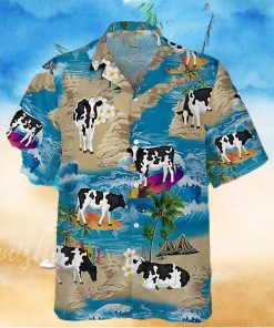 Cow Hawaiian Shirt Cow Summer Vacation On Beach Aloha Shirt, Aloha Hawaiian Shirts