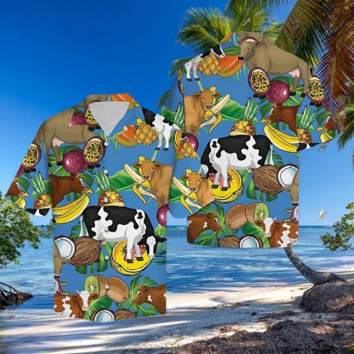 Cow Hawaiian Shirt Cow Tropical Fruits, Aloha Hawaiian Shirts