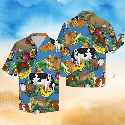 Cow Hawaiian Shirt Cow Tropical Fruits, Aloha Hawaiian Shirts